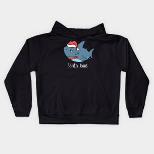 Cute Santa Jaws Funny Santa Claus Shark L:over Gift Kids Hoodie